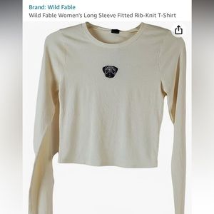 NWOT Wild Fable long sleeve fitted rib-knit -t-shirt Size:S